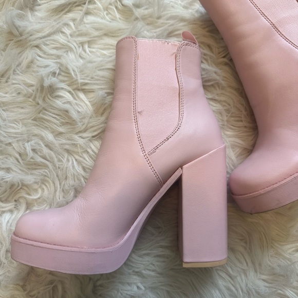 Steve Madden Triple Pink Leather Platform Chelsea Boots size 7 - Picture 5 of 11